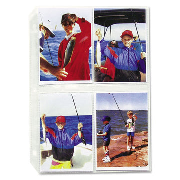 C-Line® Clear Photo Pages For Four 5 X 7 Photos, 3-hole Punched, 11-1-4 X 8-1-8 freeshipping - TVN Wholesale